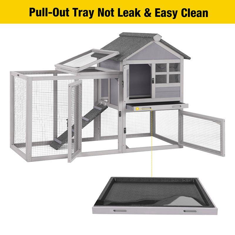XZ7002 Bunny Cage Gray 51.6"L x 25.2"W x 36.2"H
