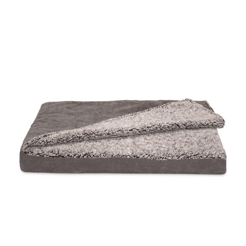 Berber & Suede Blanket Top Deluxe Mattress Orthopedic Dog Bed