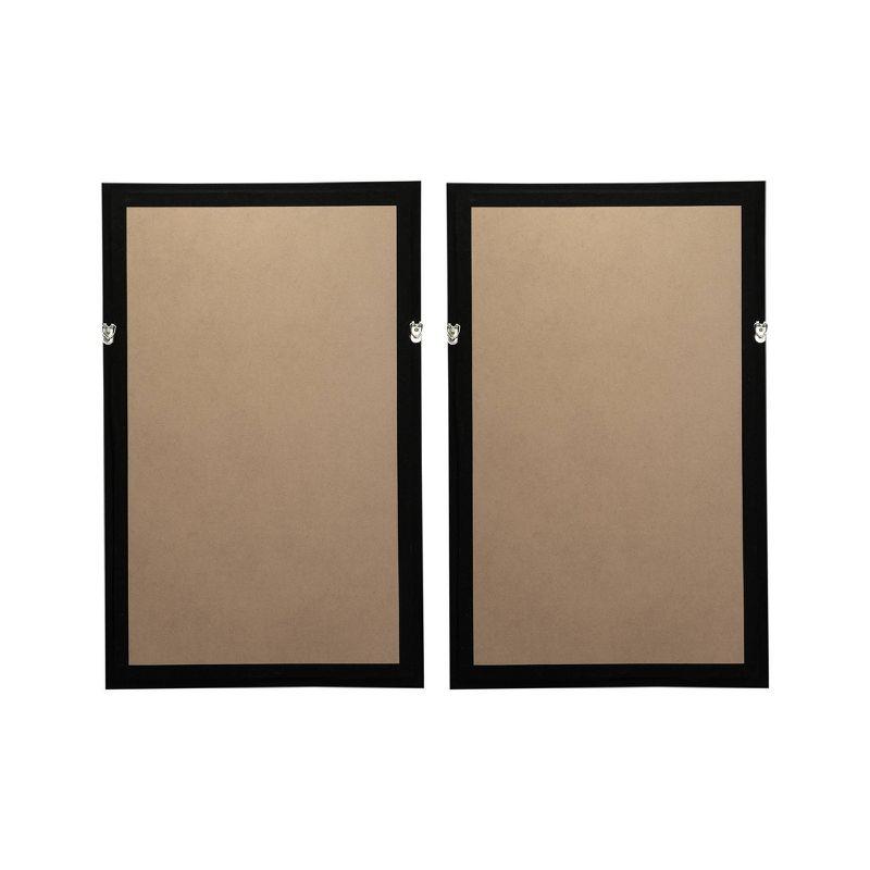 Set of 2 White Botanical Paper Shadow Box Wall Decor with MDF Frame