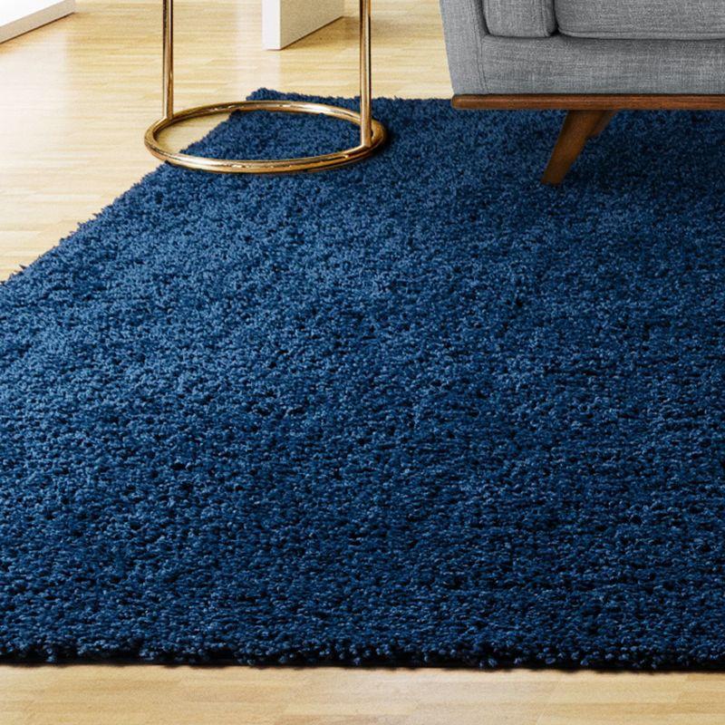 Gertmenian Anjou Solid Navy Plush Shag Indoor Area Rug