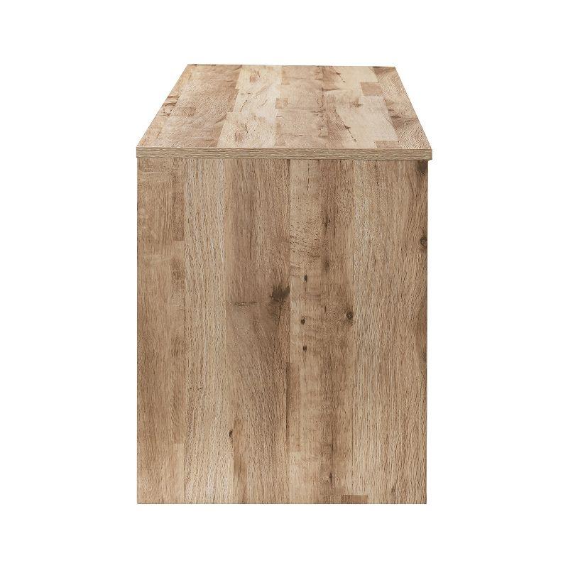 AndMakers 59 in. Farmhouse Oak TV Stand For TVs Up To 59" with 2 Storage Cabinets, Wood Barn Door Media Television Console Table With Storage