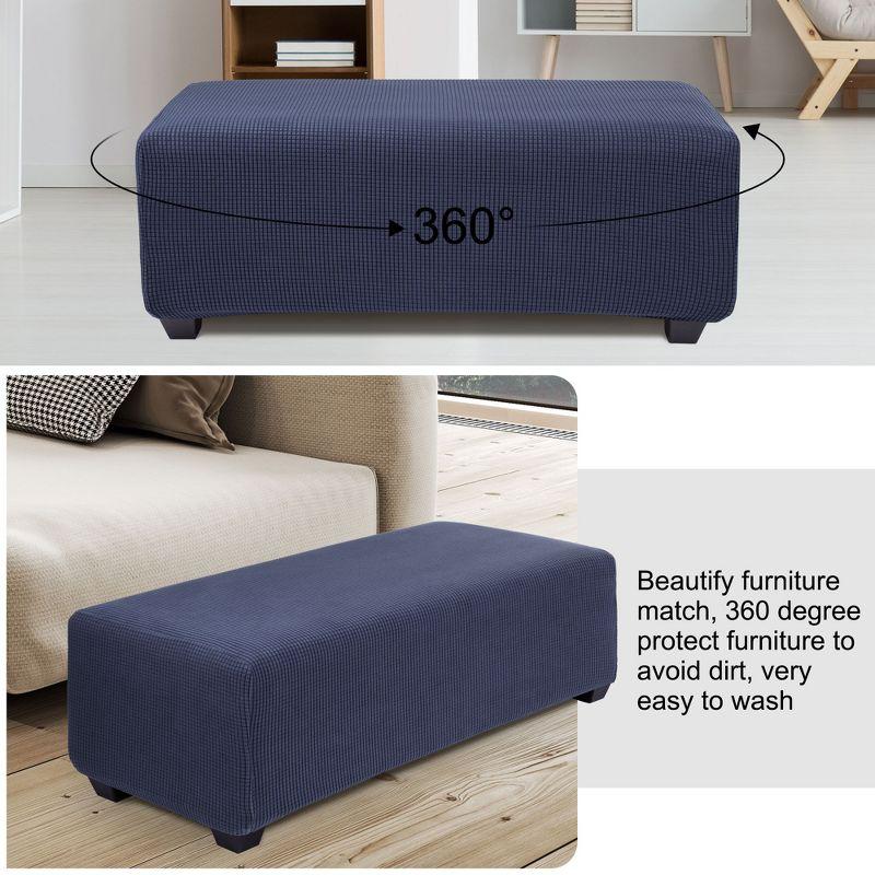 PiccoCasa High Stretch Rectangle Ottoman Furniture Covers with Elastic Bottom