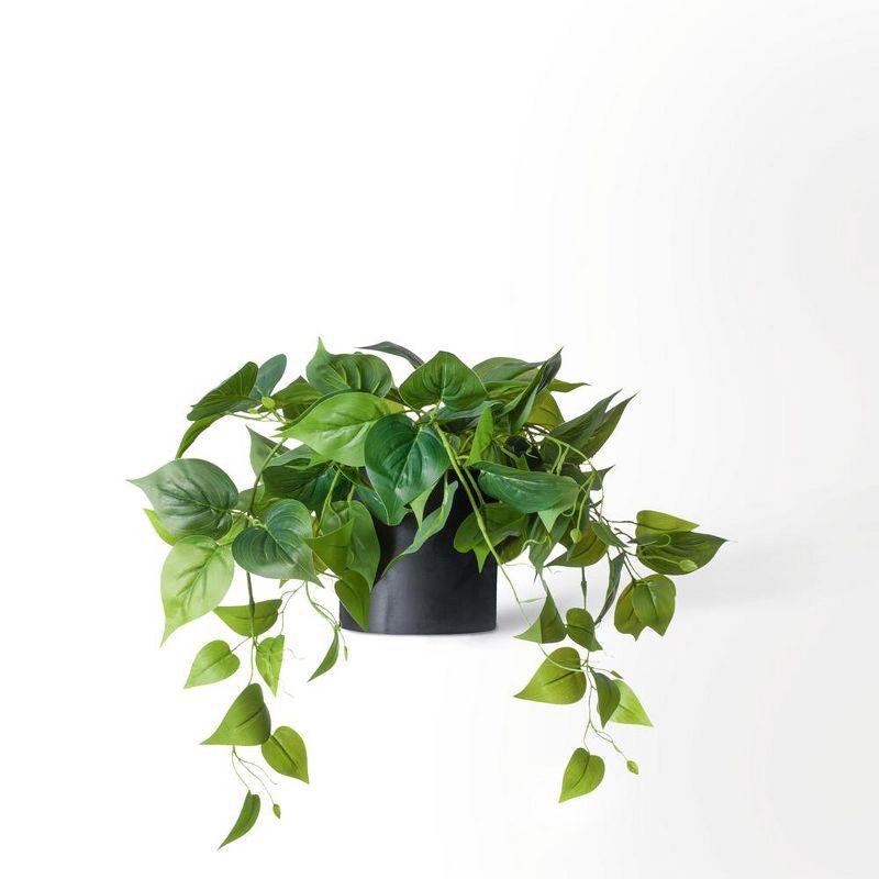 Forever Leaf Artificial Ivy Foliage Plant in Black Ceramic Pot, Indoor Artificial Plant for Home Decor