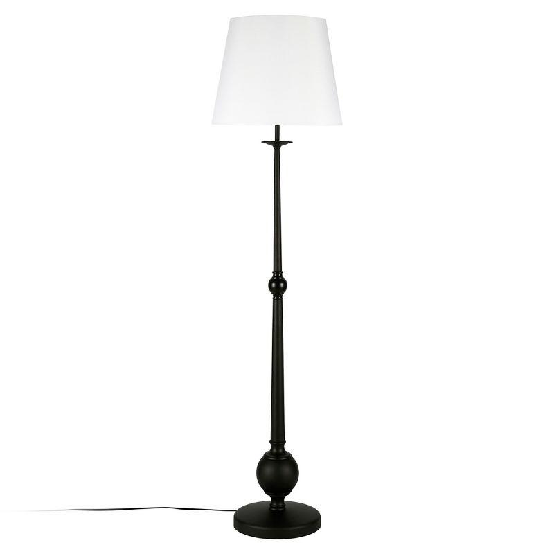 Wilmer Blackened Bronze 68" Floor Lamp with Linen Shade