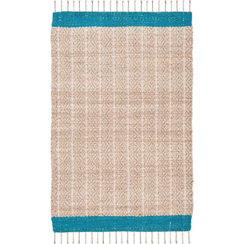 Cape Cod Handwoven Cotton Blue & Natural 5'x8' Area Rug