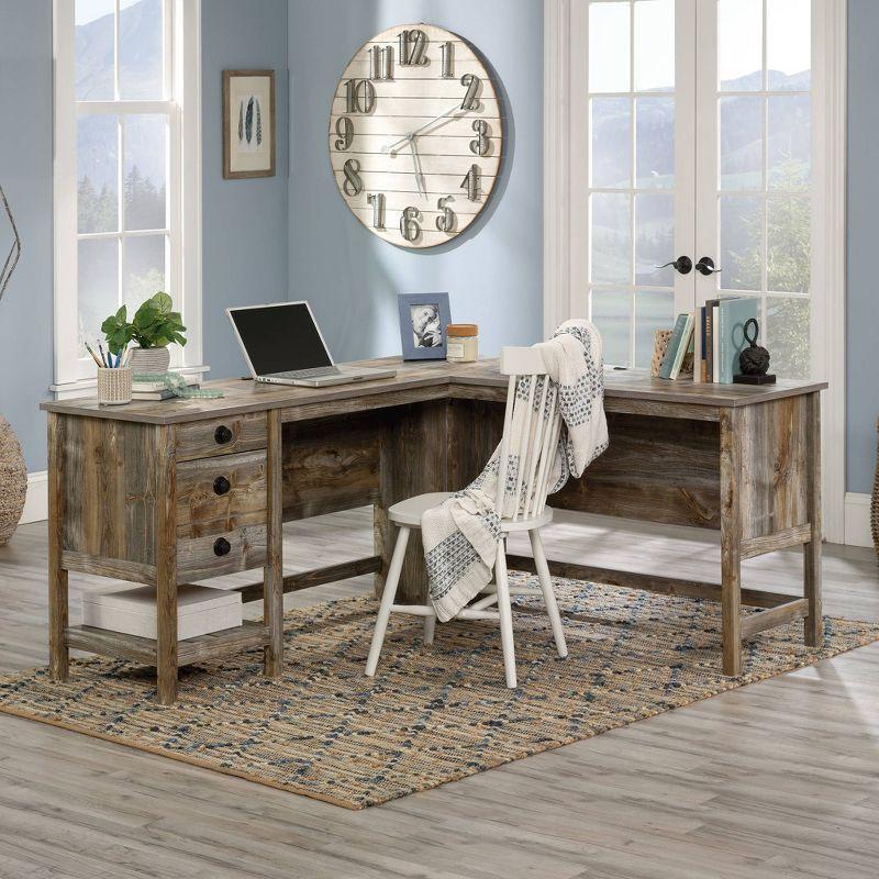 Sauder Granite Trace L Desk Rustic Cedar