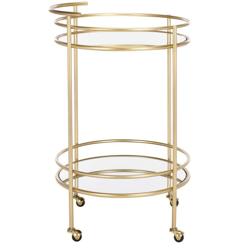 Ida 2 Tier Bar Cart - Gold/Mirror - Safavieh