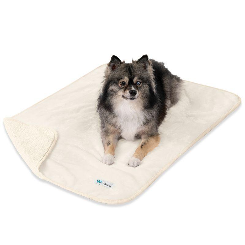 PetAmi Waterproof Dog Blanket For Pet Cat, Faux Shearling Fleece Couch Cover, Soft Plush Washable Reversible Throw