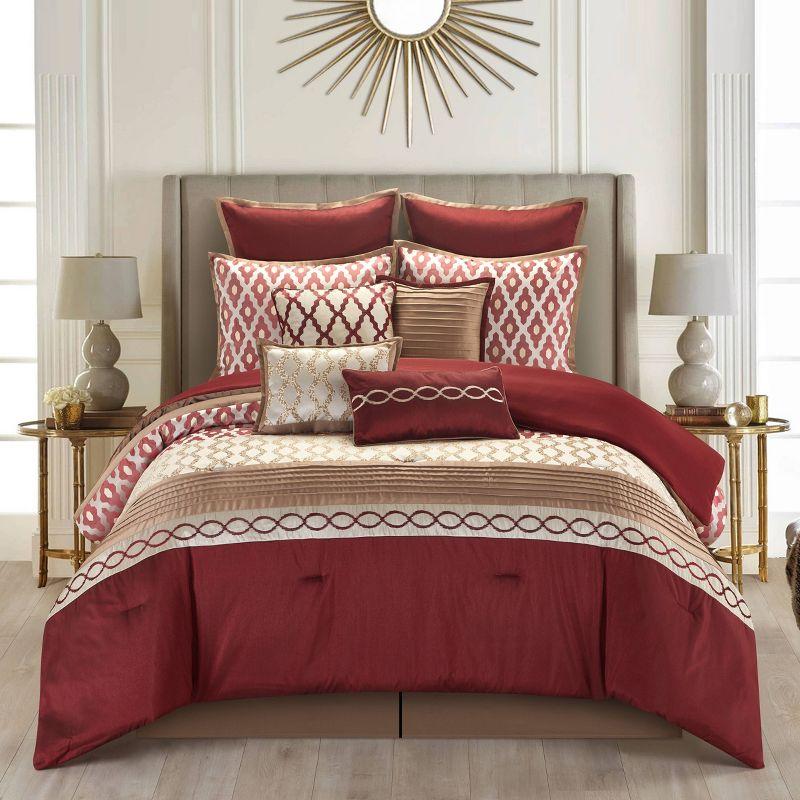 Nanshing America, Inc Caval 10 Piece Jacquard Comforter Set