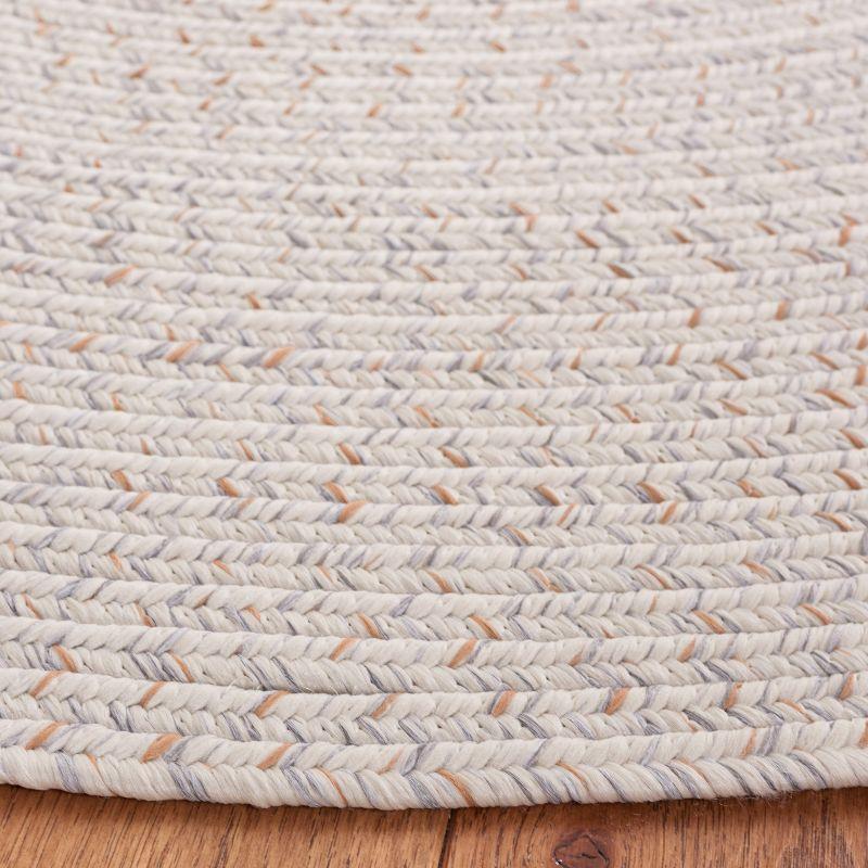 Braided BRA201 Hand Woven Indoor Machine Washable Area Rug - Ivory/Light Grey - 5'x8' Oval - Safavieh