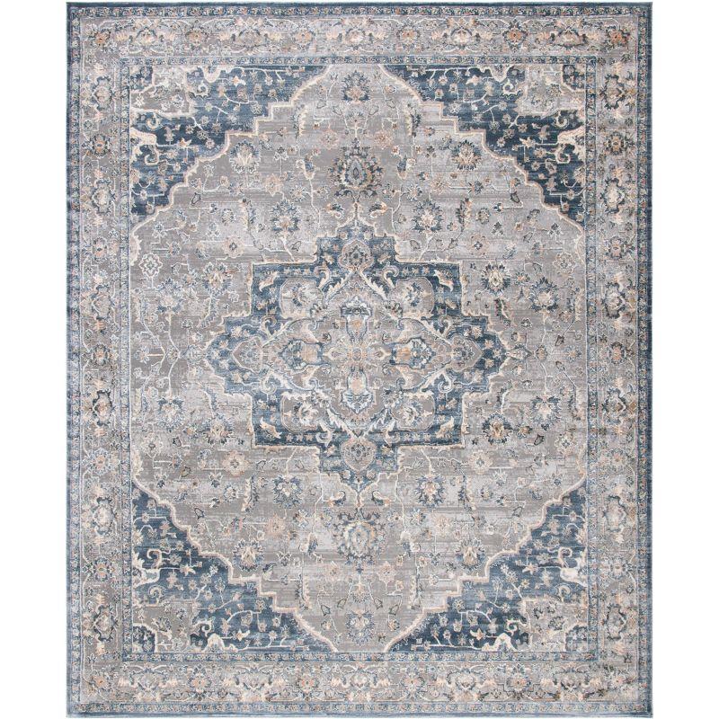Cosmopolitan 600 CSM684 Power Loomed Indoor Area Rug - Cream/Blue - 9'x12' - Safavieh