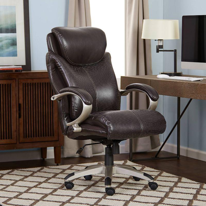 Roasted Chestnut Bonded Leather Executive Swivel Chair with AIR Lumbar Support