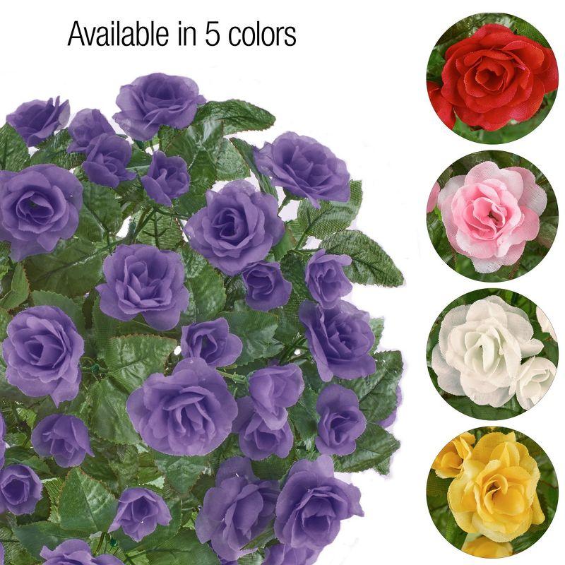 Collections Etc Floral Rose Bushes - Set of 3 White