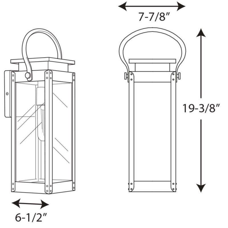 Progress Lighting Union Square 1-Light Medium Wall Lantern in Stainless Steel with Clear Glass Panels