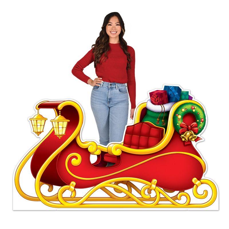 Beistle Santa's Sleigh Stand-Up, 3' 7" x 5' 10", (1/Box) Multicolored