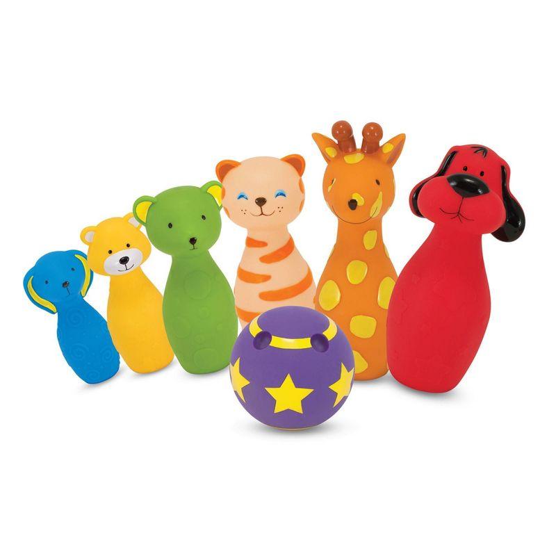 Melissa & Doug K's Kids Bowling Friends Play Set and Game With 6 Pins and Convenient Carrying Case