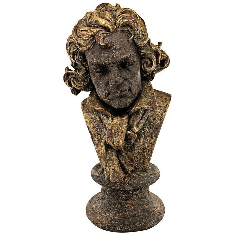 Antique Gold and Ebony Ludwig van Beethoven Bust Sculpture