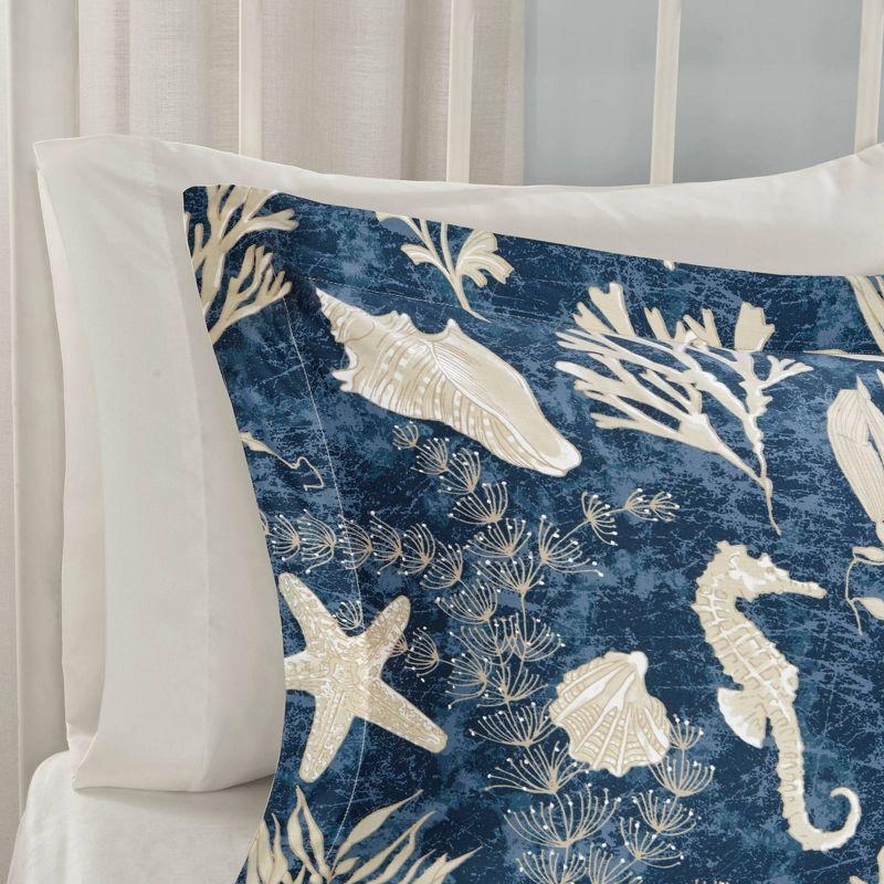 Cape Cod Coastal Charm Blue Cotton California King Comforter Set