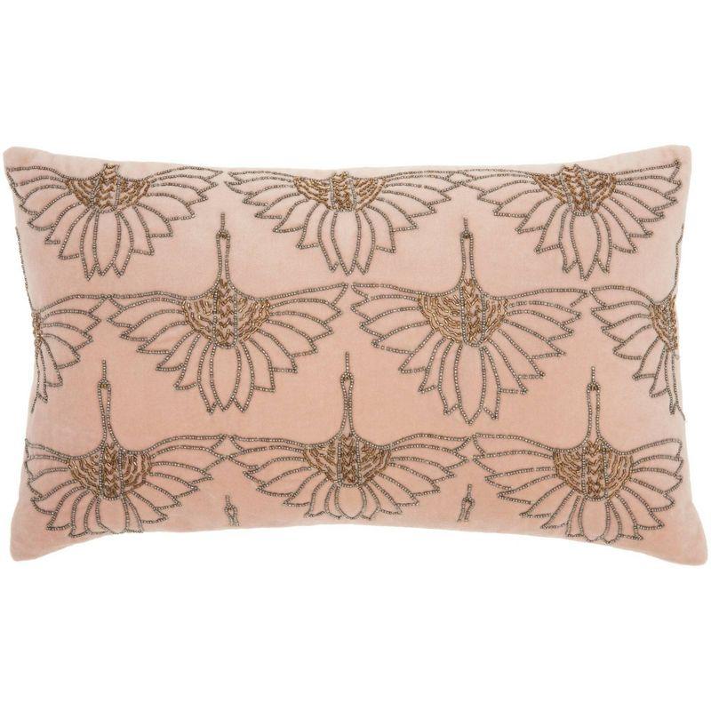 12"x20" Sofia Beaded Flowers Lumbar Throw Pillow - Mina Victory