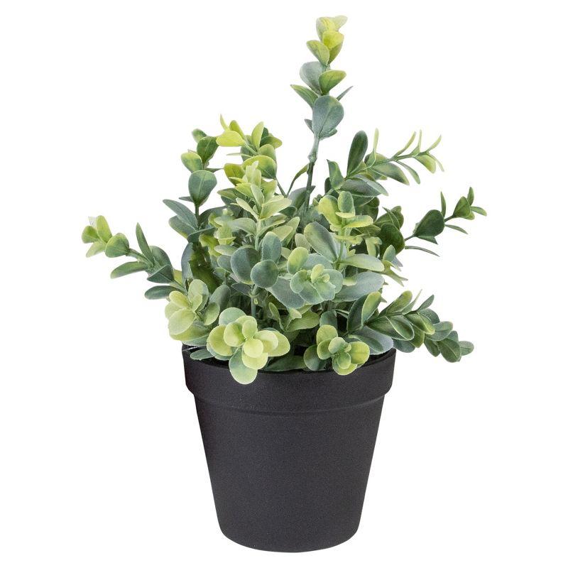 10" Green Artificial Chinaberry Plant in Black Plastic Pot