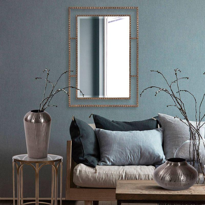 Gavin Antique Bronze Textured Iron Framed Wall Mirror 17"x27"