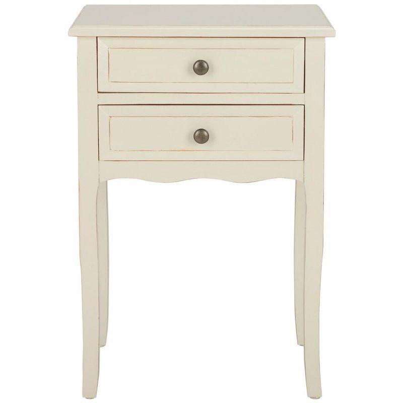 Lori End Table With Storage Drawers - AMH6576E - Barley - Safavieh Couture