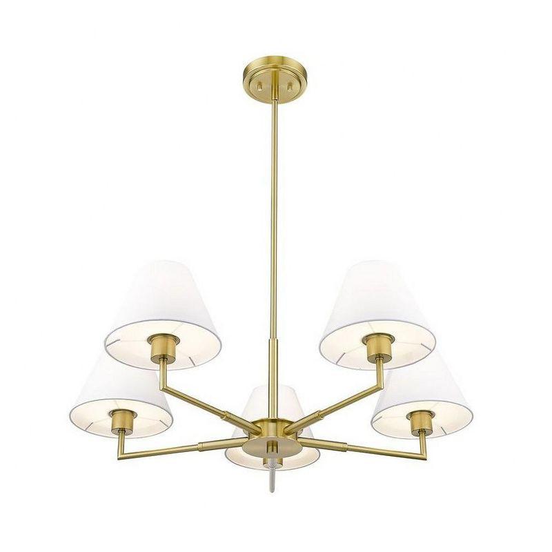 Leila Luxe Gold 5-Light Chandelier with Conical Shades