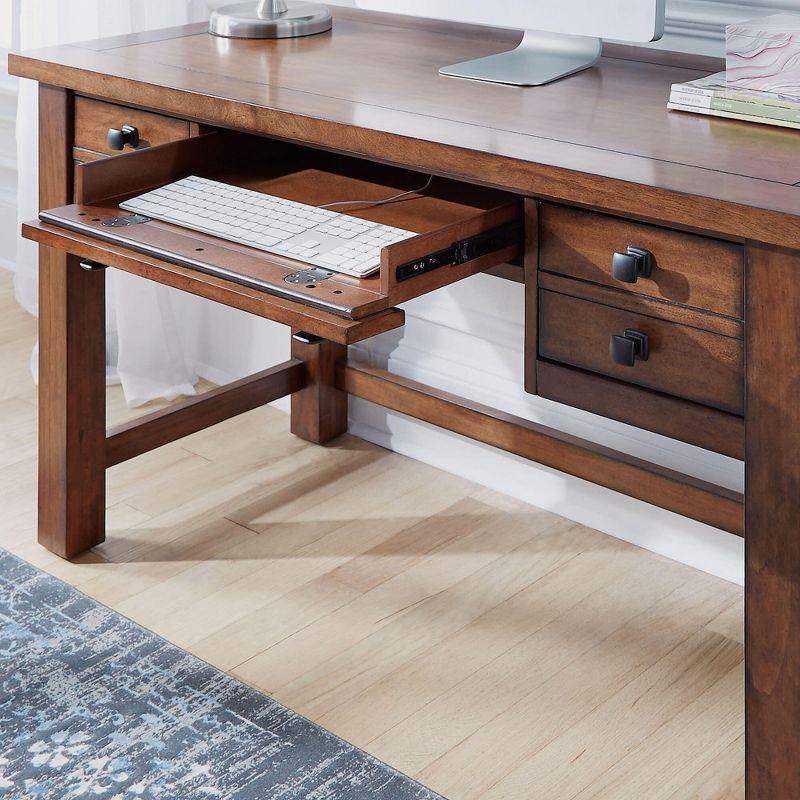 Tahoe Executive Writing Desk - Aged Maple - Home Styles: Mid-Century Modern, Hardwood Frame, Drawer Storage