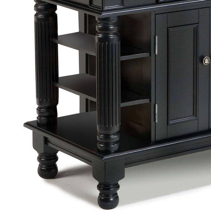 Americana Kitchen Island with Wood Top Black - Home Styles: Hardwood Frame, Storage, 1 Shelf, 1 Drawer