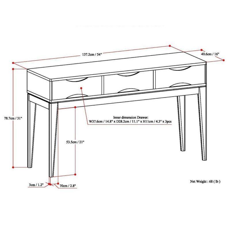 Simplihome Console Sofa Table, Cosmopolitan