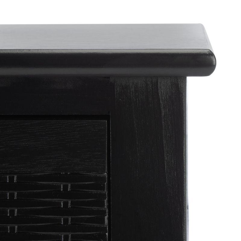 Classic Contemporary Black Accent Table with Basket Drawer