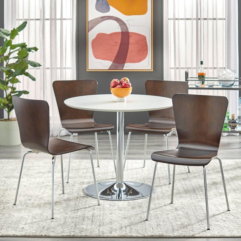 Espresso Bentwood Side Chair with Chrome Legs, Set of 2