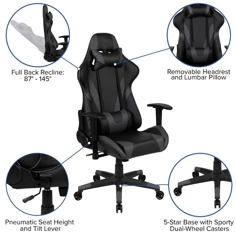 Flash Furniture Gaming Desk and Reclining Gaming Chair Set with Cup Holder, Headphone Hook, and Monitor/Smartphone Stand