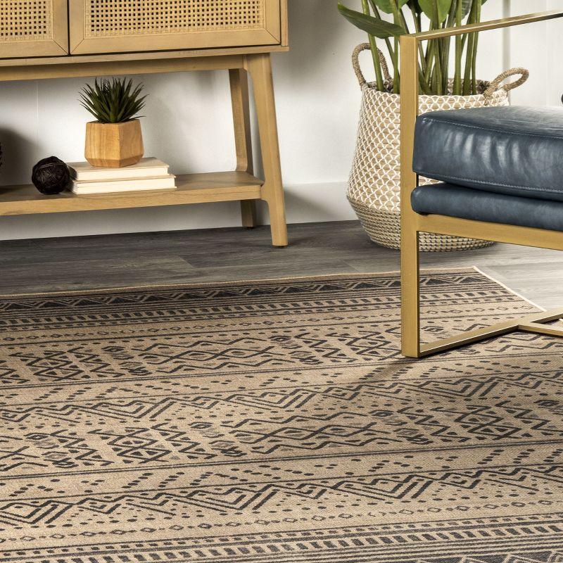 Nuloom Anisa Stripe Easy-Jute Pet Friendly Machine Washable Area Rug, 8' x 10', Natural