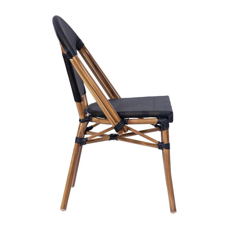 Lavigne Stacking French Chair for Indoor and Outdoor Use with Printed Metal Frame