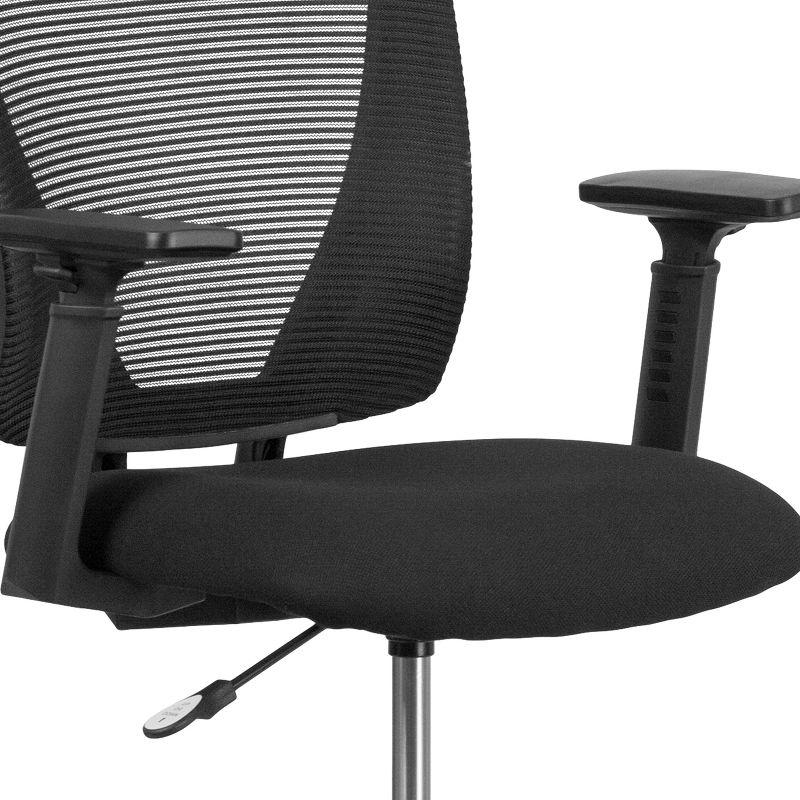 Sinda Mid-Back Mesh Drafting Chair w/ Fabric Seat, Adjustable Foot Ring and Arms