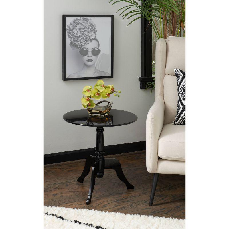 Acrylic Curvy Legs Glam End Table Black - Linon: Modern Chic, Clear Coated, Non-Toxic Finish