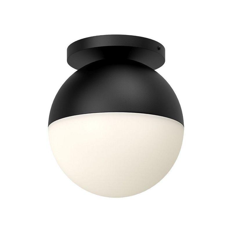 Matte Black Globe Incandescent Flush Mount 10.75" H x 9.88" W