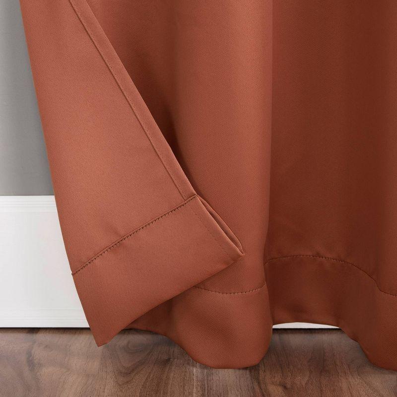 40"x84" Sun Zero Blackout Kenneth Energy Saving Rod Pocket Curtain Panel Orange: Modern Solid Polyester Drapery