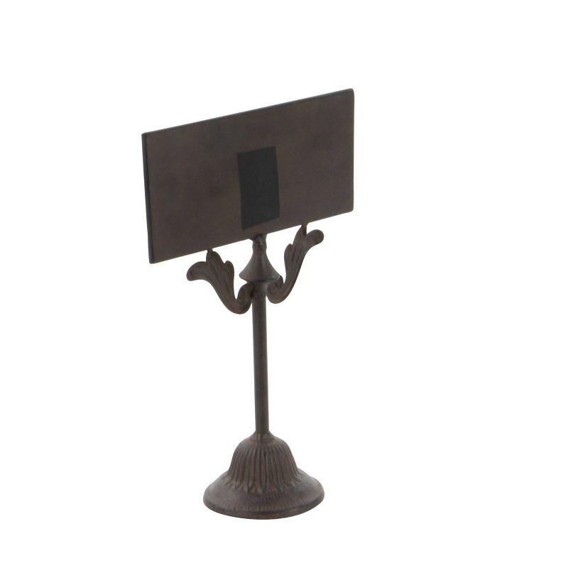 Olivia & May Sign of the Times Rustic Iron Chalkboard and Stand 16": Pedestal Writing Display for Events