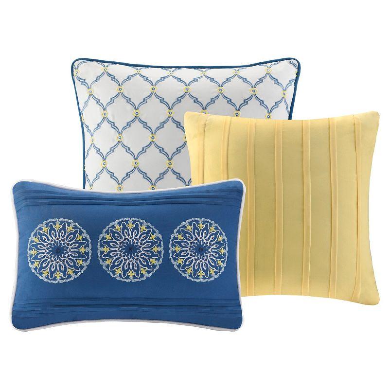 6 Piece Reversible Quilt Set with Throw Pillows