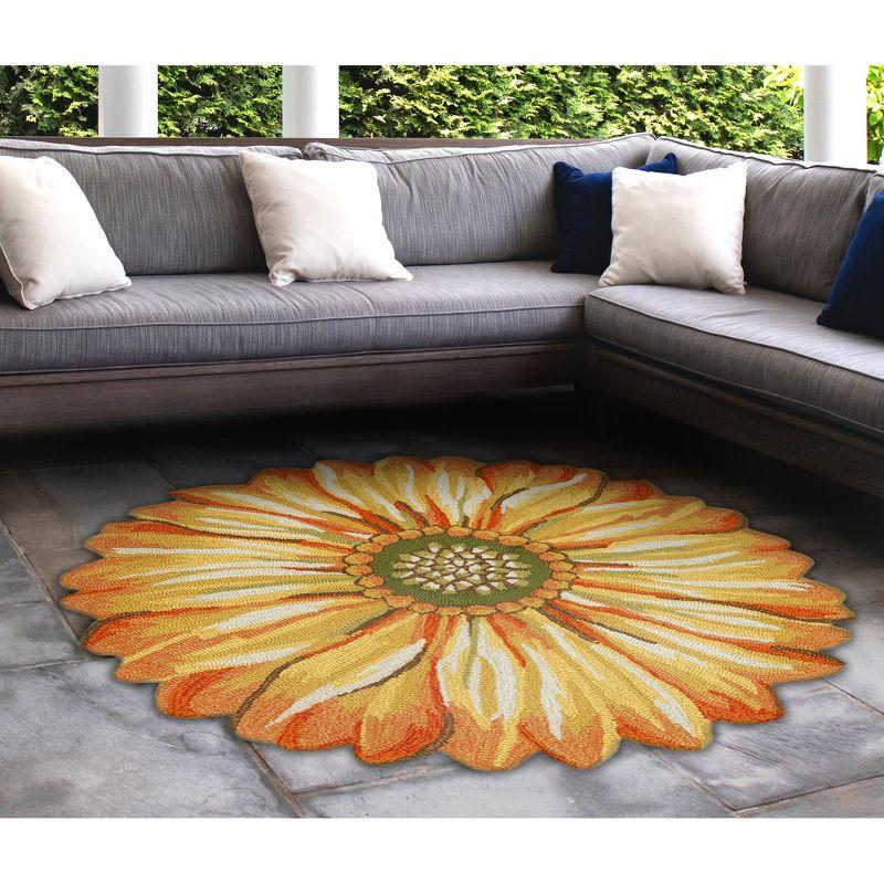 Painterly Sunflower Hand-Tufted Outdoor Rug