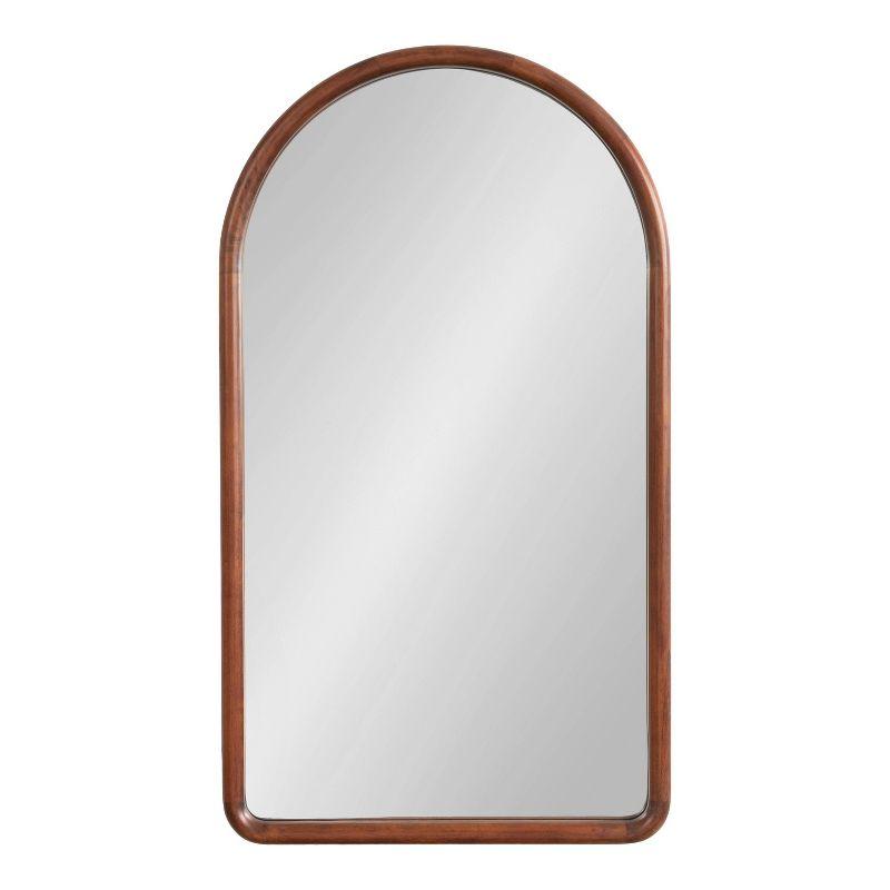 Kate & Laurel All Things Decor 20"X36" Talma Arched Wall Mirror Walnut Brown