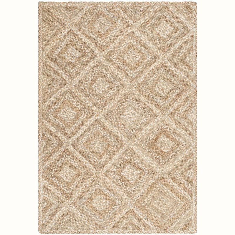 Natural Jute Flatweave Geometric 4' x 6' Area Rug