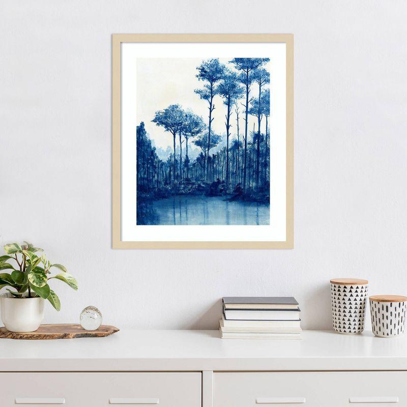 Liberty Blue Landscape I Framed Graphic Art Print in Natural Wood