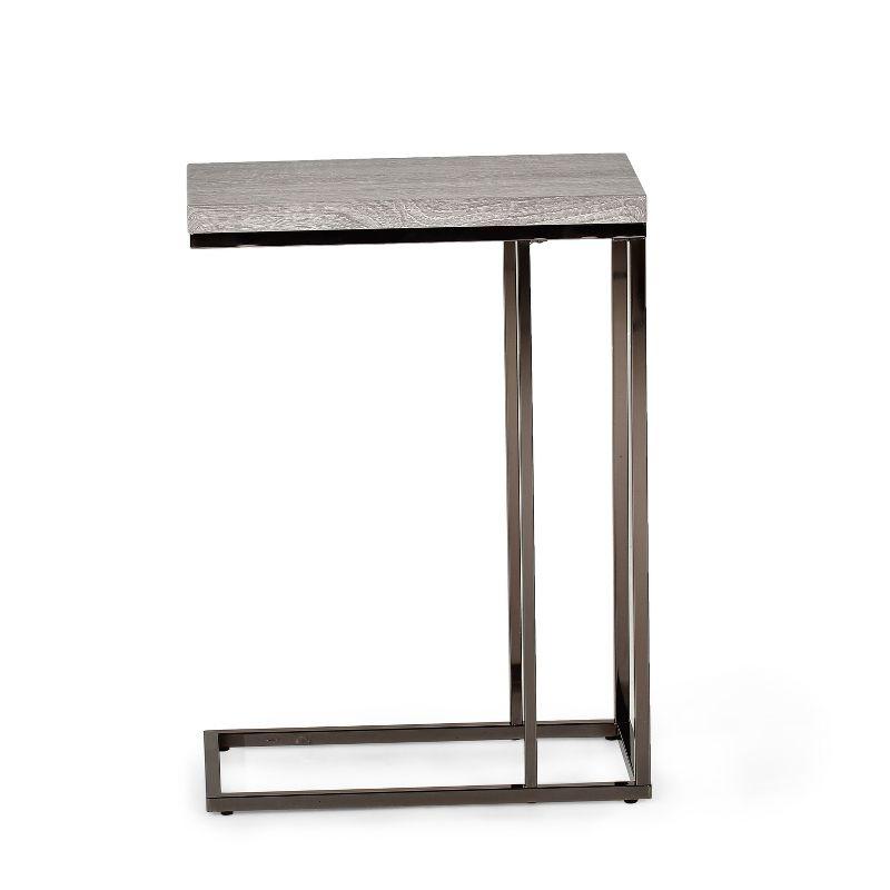 Modern Lucia 10''x18'' Rectangular Chair Side Table in Black/Gray