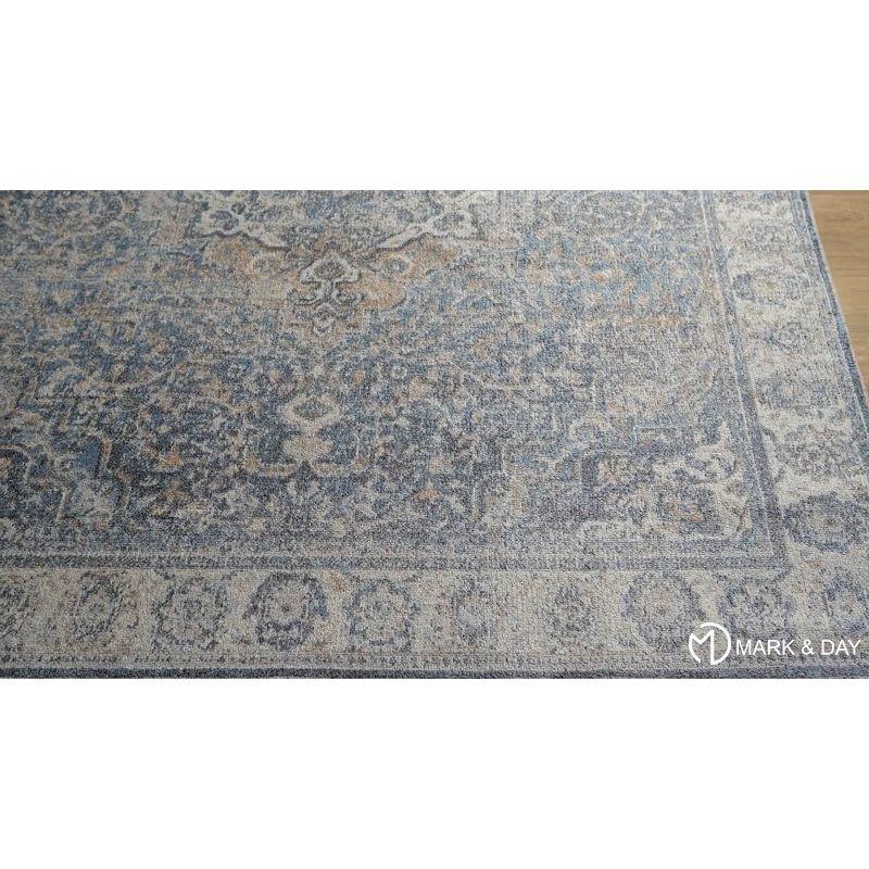 Mark & Day Elsmore 6'7"x9' Rectangle Washable Woven Indoor Area Rugs Navy Blue