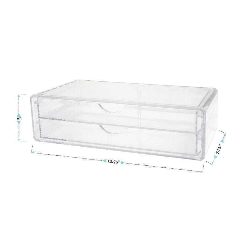 Thomas Martha Stewart Plastic Desktop Organization Box with 2 Half Moon Opening Pullout Drawers