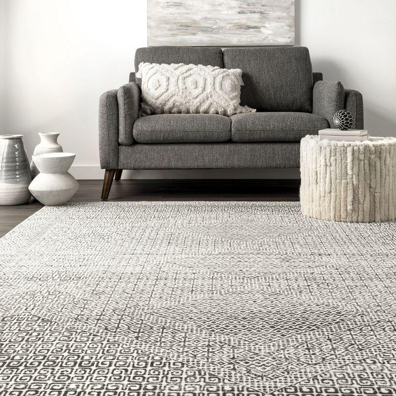 Nuloom Hart Abstract Pet Friendly Machine Washable Area Rug, 8' x 10', Grey