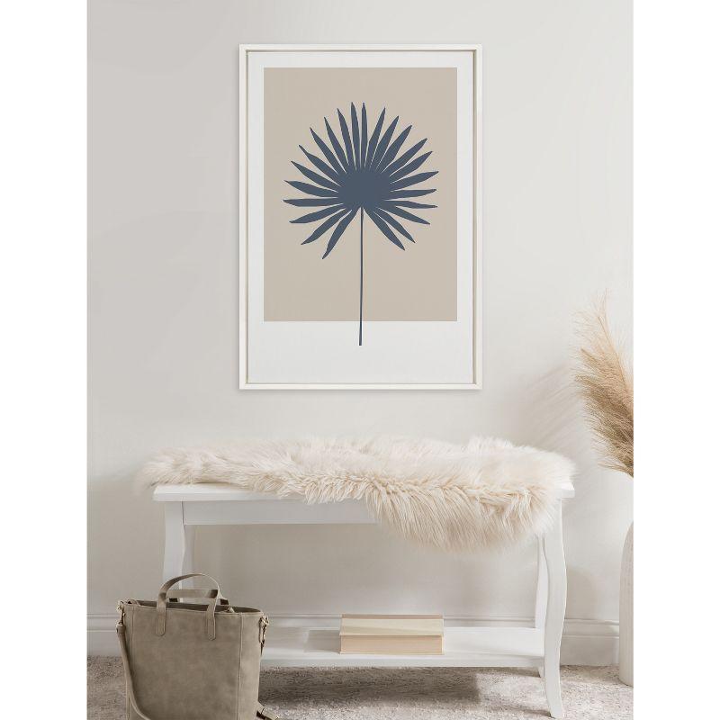 Kate & Laurel All Things Decor 23"x33" Sylvie Muted Tan and Blue Colorblock Botanical Palm Wall Art by The Creative Bunch Studio White